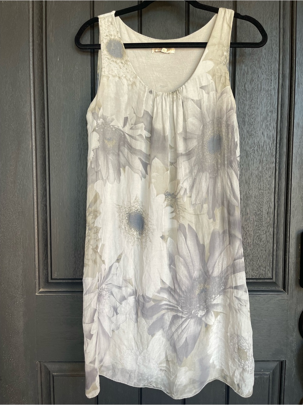 Prontomoda Giusy 100% Silk Floral Shift Dress Made in Italy XS